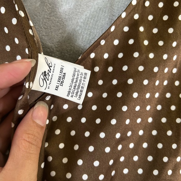 Pink by Frankie’s bikinis brown polka dot mini satin babydoll dress - Picture 12 of 12